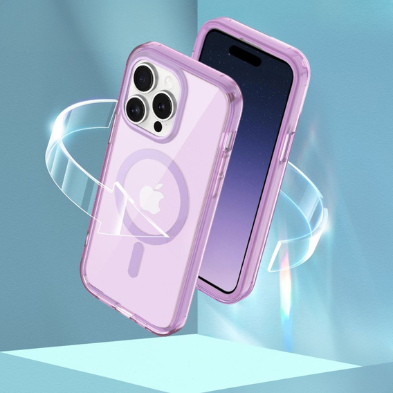 Θήκη για iPhone 16 Pro, Shockproof Hybrid, με μεμβράνη οθόνης, για MagSafe, μωβ