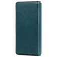 θήκη πτερύγιο για Samsung Galaxy A55 5G, 10 Card Slots Wallet, πράσινη