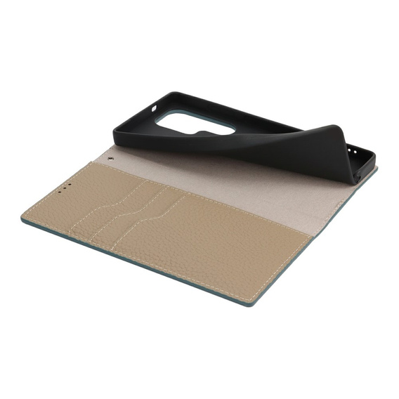 Θήκη με πτερύγιο για Samsung Galaxy S25 Ultra, Litchi Skin Grain, μπλε