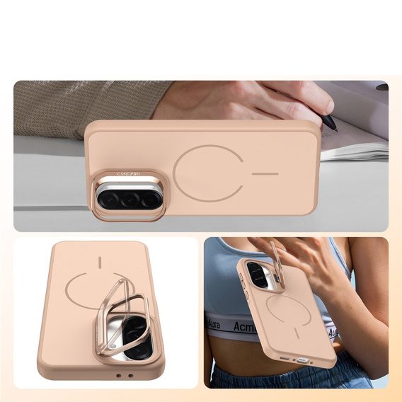 Θήκη Skin-touch με βάση MagSafe για Samsung Galaxy A57 5G, χρυσό της ερήμου