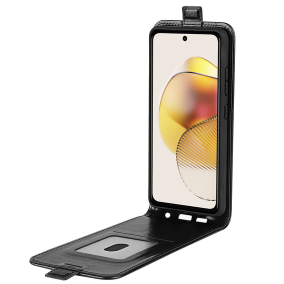 Θήκη με πτερύγιο για Motorola Moto G73 5G, Flip, μαύρη