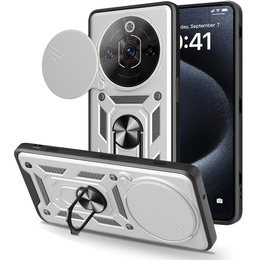 Θήκη CamShield Slide με προστατευτικό για την κάμερα και δακτύλιο για Nubia Focus Pro 5G, ασημί