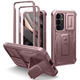 Θωρακισμένη θήκη για Samsung Galaxy S25+ Plus, Dexnor Full Body (Two Frames), ροζ