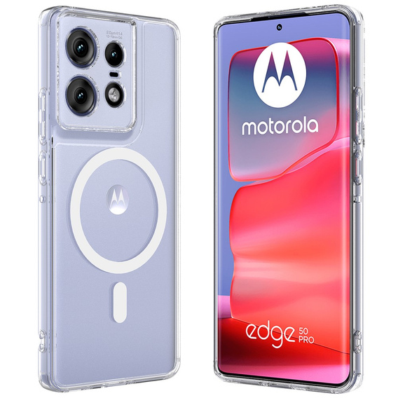 Θήκη για Motorola Edge 50 Pro, Fusion Hybrid, για MagSafe, διαφανής
