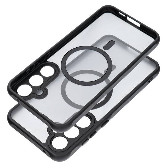 Θήκη για Samsung Galaxy A15, για MagSafe, ERBORD Μatt Case, μαύρη + Γυαλί οθόνης