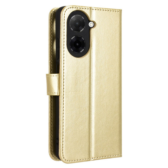 Θήκη με πτερύγιο για Xiaomi Redmi A5, Crazy Horse Wallet, χρυσή