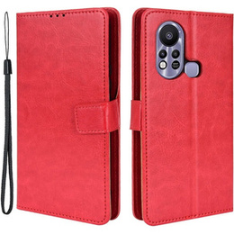 Θήκη με πτερύγιο για Infinix Hot 11s, Crazy Horse Wallet, κόκκινη