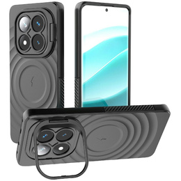 Θήκη για Xiaomi Redmi Note 14 Pro 5G / Xiaomi Poco X7 5G, Ripple Kickstand, για MagSafe, μαύρη