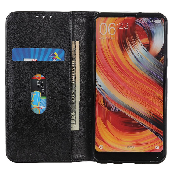 θήκη με πτερύγιο για OnePlus 13, Split Leather, μαύρη