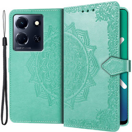 Θήκη με πτερύγιο για Infinix Note 30 5G, Mandala, πράσινη
