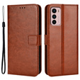 Θήκη με πτερύγιο για Motorola Moto G42 4G, Crazy Horse Wallet, καφέ