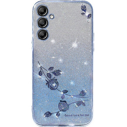 Θήκη για Samsung Galaxy S24, Glitter Flower, μπλε