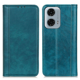θήκη με πτερύγιο για Motorola Moto G04 / G24 / G24 Power, Split Leather, πράσινη