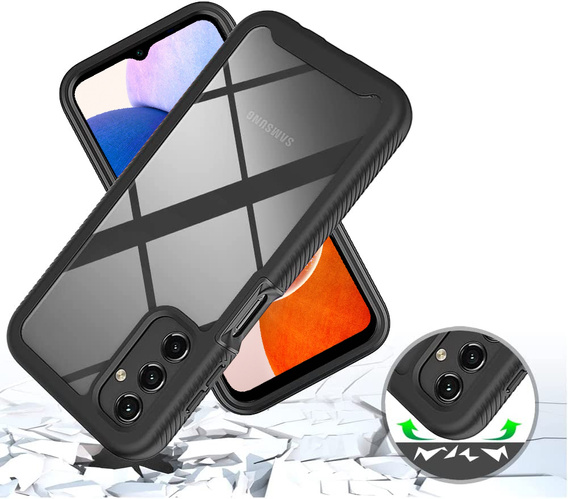 Θήκη για Samsung Galaxy A14 4G/5G, Shockproof, με μεμβράνη, μαύρη