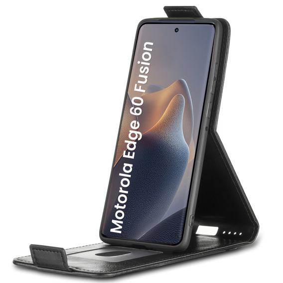 Θήκη με πτερύγιο για Motorola Edge 60 / 60 Fusion, Flip, μαύρη