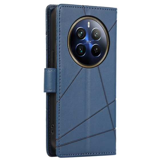 Θήκη με πτερύγιο για Realme 12 Pro 5G / 12 Pro+ 5G, Leather Line Wallet, μπλε