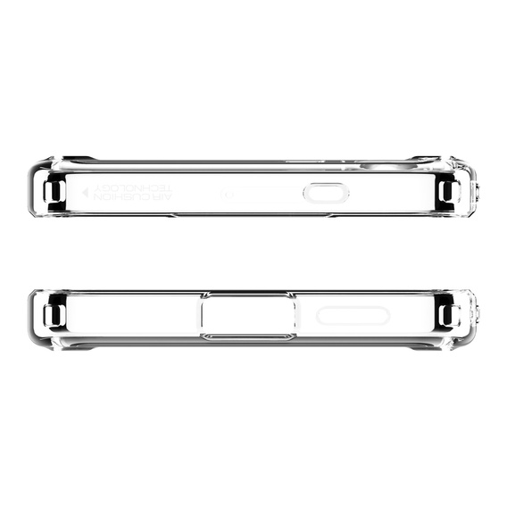 Θήκη MagSafe Spigen για Samsung Galaxy S25+ Plus, Ultra Hybrid, διάφανο / λευκό + Μετριασμένο γυαλί 9H