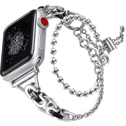 Kobieca bransoleta do Apple Watch 1/2/3/4/5/6/7/8/SE/ULTRA 42/44/45/49mm, Srebrna / Czarna