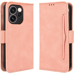 Θήκη με πτυσσόμενο καπάκι Card Slot για Oppo Reno 15 FS, ροζ