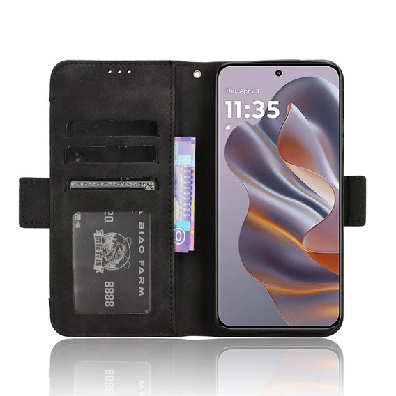 Θήκη με πτερύγιο για Motorola Edge 50 Neo / Motorola ThinkPhone 25, Card Slot, μαύρη