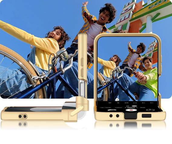 Θήκη για Samsung Galaxy Z Flip7 FE / Z Flip6, Electro Ring, λευκή