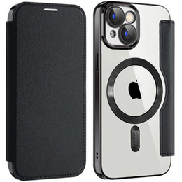 Θήκη με πτερύγιο για iPhone 15, RFID Wallet MagSafe CamShield, μαύρη