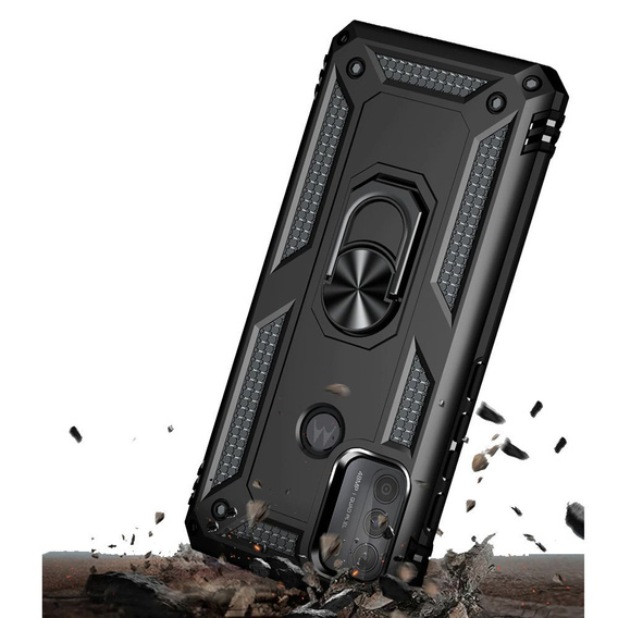 θωρακισμένη θήκη για Motorola Moto G50, Nox Case Ring, μαύρη