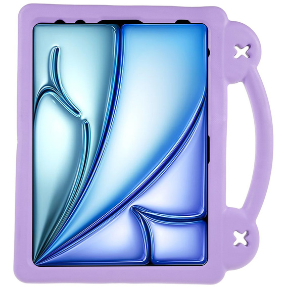 Παιδική θήκη για Apple iPad Air 11" 6 gen. 2024, Cute Patterns, με βάση, μωβ