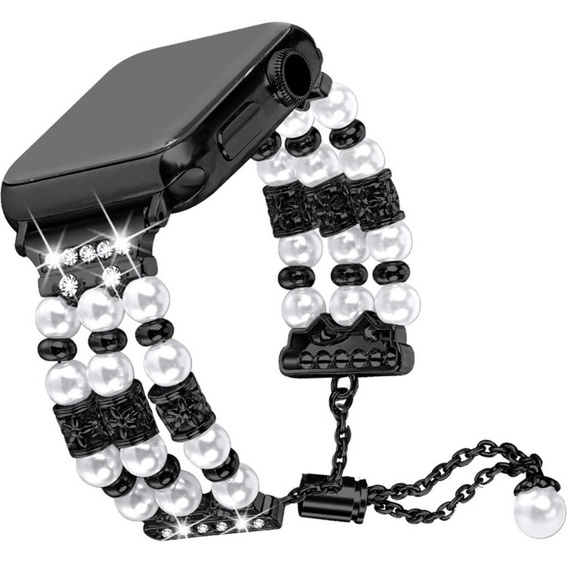 Γυναικείο βραχιόλι για Apple Watch 1/2/3/4/5/6/7/8/SE/ULTRA 42/44/45/49mm, Μαύρο