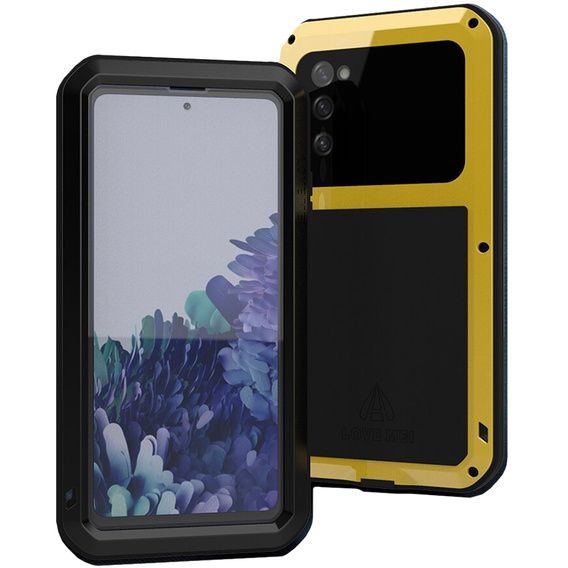 Love Mei Θήκη για Samsung Galaxy S20 FE 4G/5G, armored with glass, κίτρινη