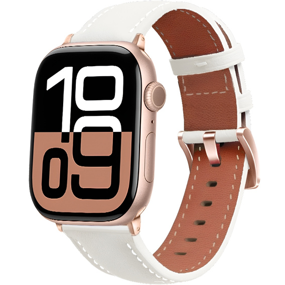 Δερμάτινο λουράκι για Apple Watch 1/2/3/4/5/6/7/8/SE/Ultra 42/44/45/49mm, Μαύρο