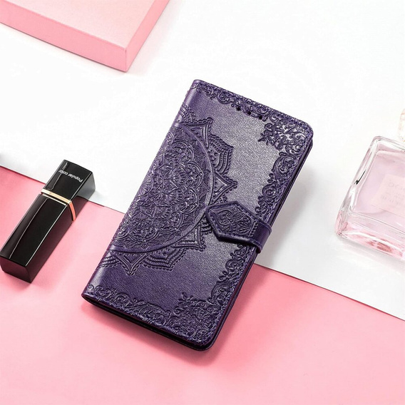 Θήκη με πτερύγιο για Xiaomi Redmi 13, Mandala, μωβ