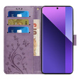 Θήκη με πτερύγιο για Xiaomi Redmi Note 13 Pro+, Butterfly, μωβ