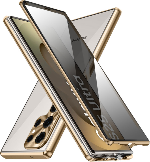 Θήκη για Samsung Galaxy S25 Ultra, Privacy Dual Glass, χρυσή