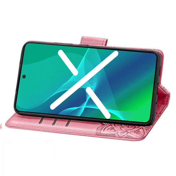 Θήκη με πτερύγιο για Motorola Edge 30, Butterfly, ροζ