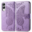 Θήκη με πτερύγιο για Samsung Galaxy S25 Edge, Butterfly, μωβ