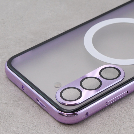 Μαγνητική θήκη MagSafe Dual Glass για Samsung Galaxy S23, μωβ