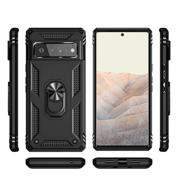 θωρακισμένη θήκη για Google Pixel 6 Pro, Nox Case Ring, μαύρη