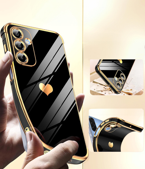 Η θήκη για το Samsung Galaxy A56, Electro heart, μαύρη + γυαλί 9H