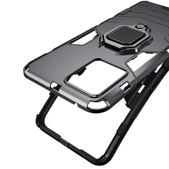 Θήκη για Realme 8 / 8 Pro, Kickstand Ring, μαύρη