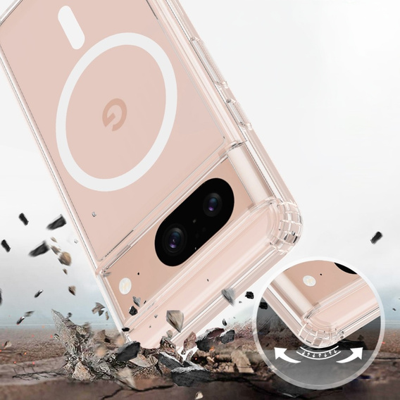 Θήκη για το Google Pixel 8, Υβριδική θήκη Fusion, για MagSafe, διαφανής