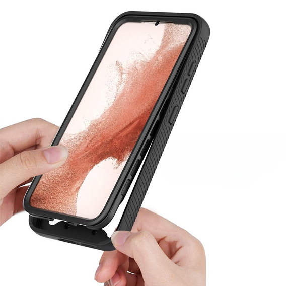 Θήκη για Samsung Galaxy S23, Shockproof, με μεμβράνη, μαύρη