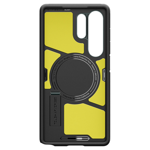 θήκη Spigen για Samsung Galaxy S25 Ultra, Tough Armor Mag Mag MagSafe, πράσινη + μετριασμένο γυαλί 9H