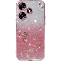 Θήκη για Infinix Hot 30, Glitter Flower, ροζ rose gold