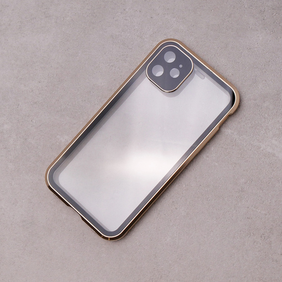 θήκη για το iPhone 11, Magnetic Dual Glass, χρυσή