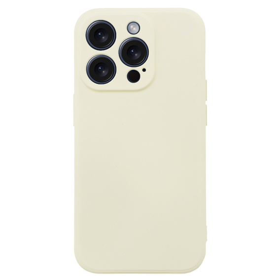 Θήκη για iPhone 15 Pro Max, Silicone Lite, κρεμ χρώματος