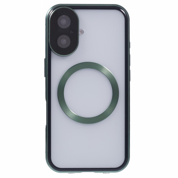 Μαγνητική θήκη MagSafe Dual Glass για iPhone 16, πράσινη