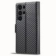 Θήκη με πτυσσόμενο καπάκι LC.IMEEKE Carbon για Samsung Galaxy S26 Ultra, μαύρη