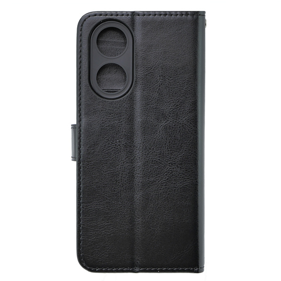 Θήκη με πτερύγιο για Oppo A38 4G / Oppo A18 4G, Crazy Horse Wallet, μαύρη
