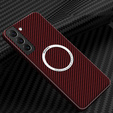 Θήκη για Samsung Galaxy S21, Magsafe Slim Carbon, κόκκινη